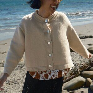 Nikki Chasin Shiloh Cotton Cardigan - Oatmeal